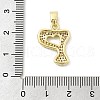 Brass Micro Pave Cubic Zirconia Pendants ZIRC-C012-01G-16-3