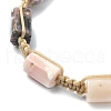 3Pcs 3 Style Natural Mixed Gemstone Cube Braided Bead Bracelets Set BJEW-TA00345-3