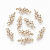 Brass Micro Pave Cubic Zirconia Links Connectors KK-S359-079-RS-1