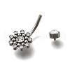304 Stainless Steel Clear Cubic Zirconia Curved Barbell Belly Button Rings AJEW-D306-03P-01-3