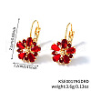 Elegant Vintage Flower Brass Hoop Earrings IJ7264-3-1