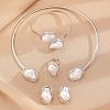 Oval Alloy & Plastic Pearl Jewelry Sets WGB491C-14-1