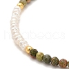 Natural Unakite Bead Bracelets BJEW-E098-08G-2