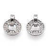 Rhodium Plated 925 Sterling Silver Micro Pave Cubic Zirconia Charms STER-T004-25P-2