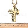 304 Stainless Steel Hollow Rose Cross Pendant Necklaces NJEW-H065-31G-3
