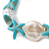 Synthetic Turquoise & ABS Plastic Imitation Pearl Beaded Stretch Bracelets BJEW-JB10567-4