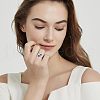 Heart 304 Stainless Steel with Cubic Zirconia Cuff Rings FS-WG2909F-27-4