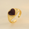 French Style S925 Sterling Silver Heart Cuff Ring for Women YF0840-1