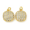Rack Plating Brass Micro Pave Clear Cubic Zirconia Charms KK-Z067-23G-02-1