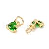 Rack Plating Brass Cubic Zirconia Charms KK-I684-04G-03-RS-2
