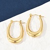 304 Stainless Steel Rhinestone Hoop Earrings for Women EJEW-U046-08B-G-2