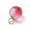 Frosted Baking Painted Glass Charms PALLOY-JF03270-01-5