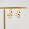 Stainless Steel Rhinestone Butterfly Hoop Earrings BU9649-5