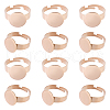 Unicraftale 12Pcs Adjustable 304 Stainless Steel Finger Rings Components STAS-UN0037-72-1