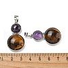 Natural Tiger Eye & Natural Amethyst Pendants G-G147-06P-07-3