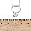 304 Stainless Steel Cat Outline Pendant Necklaces for Women NJEW-F339-03P-3