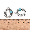Synthetic Turquoise & Alloy Pendants PALLOY-H146-01AS-O-3
