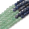 Chakra Natural Red Jasper & Yellow Jade & Green Aventurine & Tiger Eye & Sodalite & Amethyst Beads Strands G-NH0002-E02-4mm-6