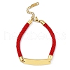 Ion Plating(IP) 304 Stainless Steel ID Bracelets for Women BJEW-K254-20G-02-1