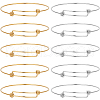 Beebeecraft 10Pcs 2 Colors Adjustable 304 Stainless Steel Bangles Making MAK-BBC0001-17-1