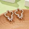 Flower Brass Micro Pave Clear Cubic Zirconia Stud Earrings for Women EJEW-G428-18G-02-2