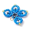 Seed Beads Beaded Charms PALLOY-MZ00320-03-4