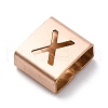 Ion Plating(IP) 304 Stainless Steel Square Slide Charms STAS-L132-15X-RG-2
