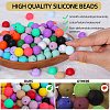 80Pcs 4 Style Round Silicone Focal Beads SIL-SZ0001-22H-3
