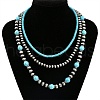 3Pcs Synthesis Turquoise & Acrylic Beaded 3 Layer Necklace Sets FS-WGF91B6-01-2