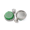 Dyed Natural Myanmar Jade Flower Flat Round Pendants KK-Q050-01A-2