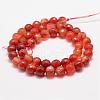 Faceted Natural Striped Agate/Banded Agate Beads Strands G-F447-8mm-H03-2