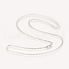 Anti-Tarnish Rhodium Plated 925 Sterling Silver Cable Chain Necklaces STER-L059-12P-2