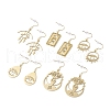 Chakra Theme Hollow Charm Dangle Earrings EJEW-JE04720-1