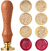 CRASPIRE 6 Styles Golden Tone Brass Wax Seal Stamp Head AJEW-CP0007-50C-01-1