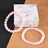 Dyed Natural Selenite Round Beaded Stretch Bracelets for Women G-U005-02L-2