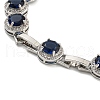 Rack Plating Brass Pave Cubic Zirconia Flat Round Links Bracelets for Women BJEW-H604-02P-02-3