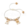 Natural Lava Rock & Mixed Stone & Glass Seed Beaded Braided Bracelets BJEW-MZ00063-3