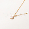 Alloy White Enamel Flat Round with Initial Pendant Necklaces WG9BB01-08-2