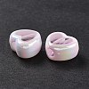 UV Plating Rainbow Iridescent Acrylic Beads OACR-H015-07H-4