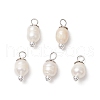 Natural Cultured Freshwater Pearl Rice Pendants PALLOY-JF03919-01-1