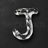 Transparent Resin Alphabet Pendants RESI-C028-02J-2