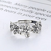 Flower 925 Sterling Silver Adjustable Finger Rings for Women FS-WGCA8A7-01-2
