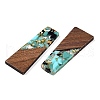 Opaque Resin & Walnut Wood Pendants RESI-T058-04K-3