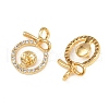 Brass Micro Pave Clear Cubic Zirconia Peg Bails KK-B137-16G-2