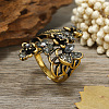 Zinc Alloy Rhinestone Finger Rings for Women UG4795-2-2