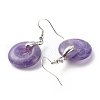 Natural Amethyst Donut Dangle Earrings EJEW-G300-01P-03-3