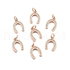 CZ Brass Micro Pave Cubic Zirconia Horse Shoe Charms ZIRC-L018-13RG-1