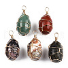 Natural & Synthetic Mixed Gemstone Pendants G-N326-151LG-2
