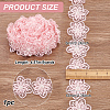 Organza Lace Trim with Resin Imitation Pearl Beads OCOR-WH0085-53A-2