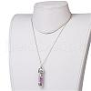 Mixed Stone Pendant Necklaces NJEW-JN01751-4